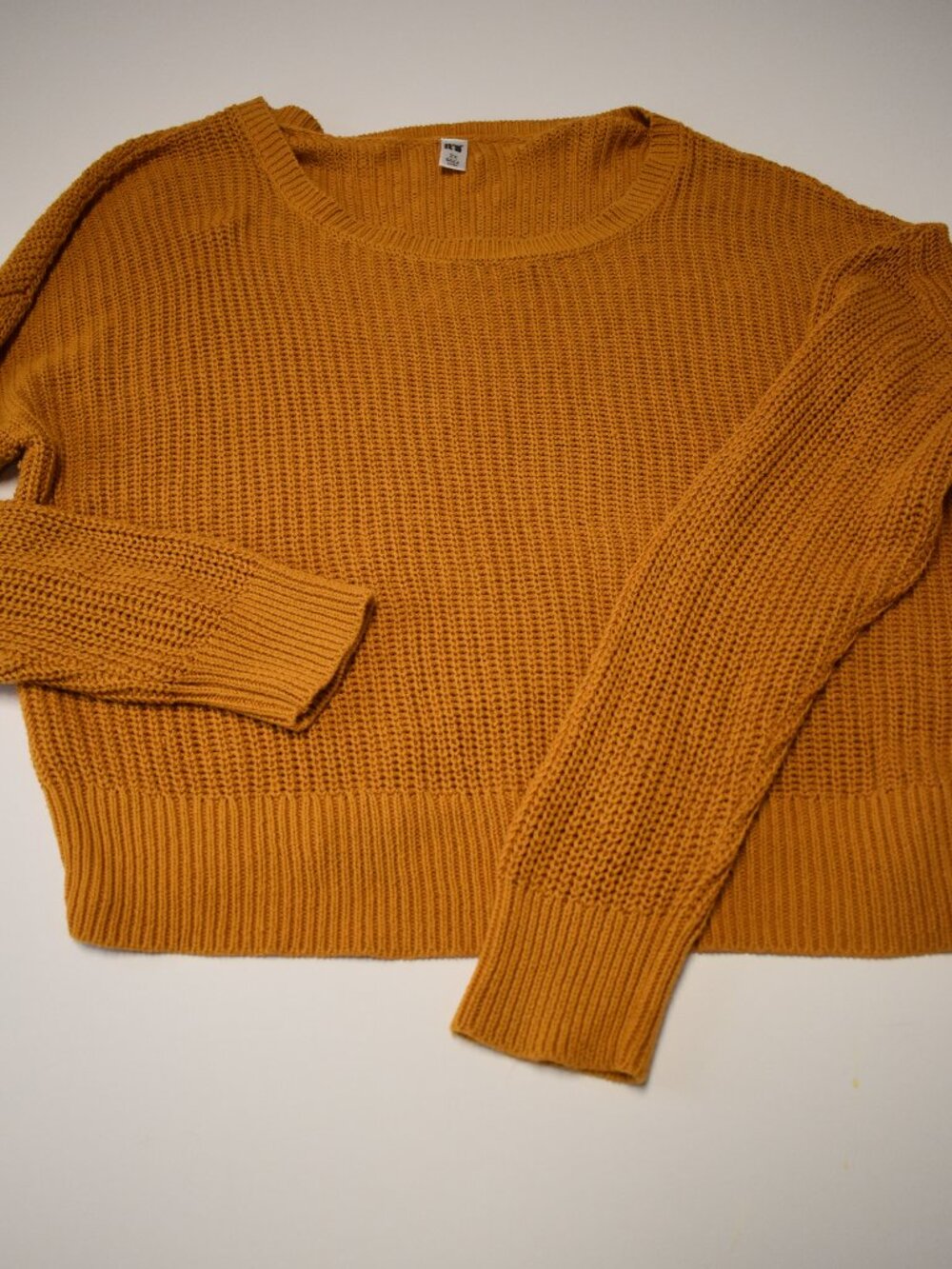 It's Women's 2X Mustard Yellow Chunky Knit Sweater Long Sleeve Plus Size